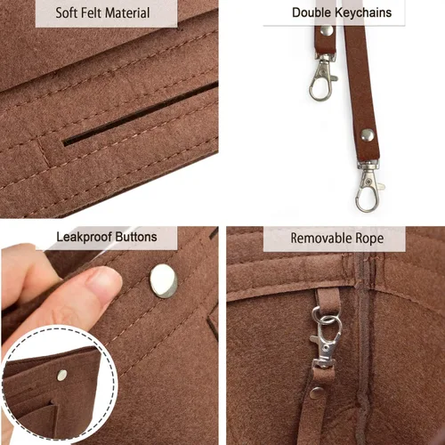 Miniatura 8 de VANCORE Organizador de fieltro para bolso, organizador de bolso estrecho, bolsa de viaje para cosméticos, para mujeres, café, grande