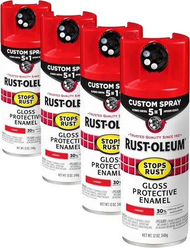 Miniatura 49 de Rust-Oleum 376855 - Pintura en aerosol antióxido personalizada 5 en 1, 12 onzas, color negro mate, (paquete de 1)