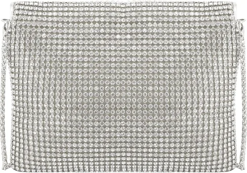 Miniatura 5 de Naimo Bolso cruzado con diamantes de imitación de cristal brillante para noche, sobre para teléfono celular, para fiesta, baile de graduación