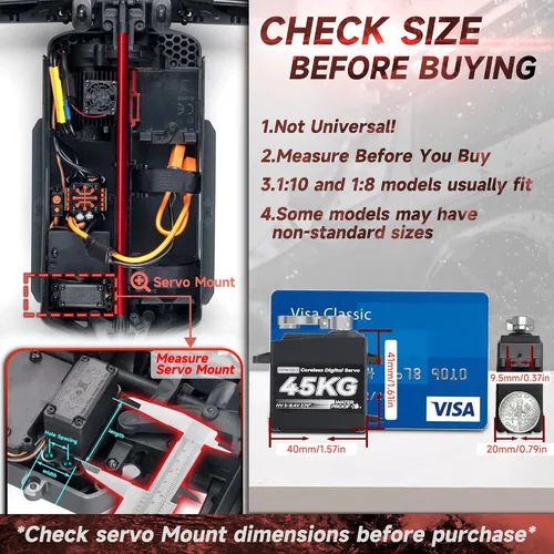Miniatura 3 de Servomotor sin núcleo de 99.2 lbs de dirección de alto torque: Smraza 8.4V Servo Digital de acero inoxidable servo impermeable para RC escala 1/10