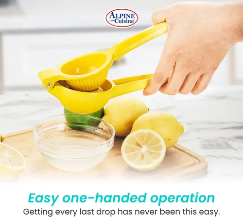 Miniatura 6 de Alpine Cuisine Exprimidor de limón resistente de 2.95 pulgadas – Exprimidor manual de cítricos de aluminio, prensa manual de cítricos, prensa