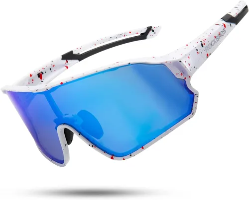 Miniatura 20 de ROCKBROS - Lentes de sol de ciclismo para mujeres y hombres, polarizados, con protección ultravioleta Blanco azul