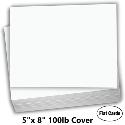 Miniatura 2 de Hamilco Blank Index Cards - Cartulina pesada de 5 x 8 pulgadas, cubierta de papel de cartulina blanca de 100 libras, paquete de 100