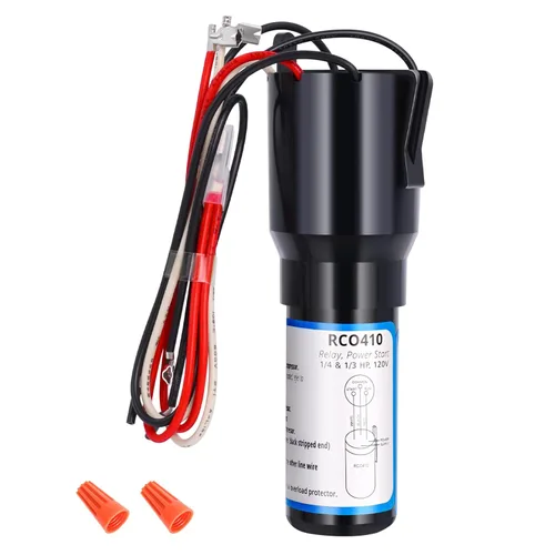 Miniatura 8 de RCO410 Kit de condensador de arranque duro 3 en 1, compatible con refrigeradores y congeladores, 1/4-1/3 H.P. 115VAC (1 unidad)