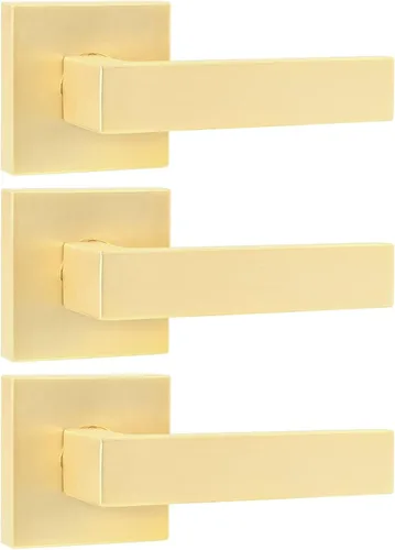 Miniatura 11 de Leydebong Paquete de 2 pomos de puerta de entrada con llave igual, pomo de puerta con cerradura y llave, manijas de puerta doradas para exterior e