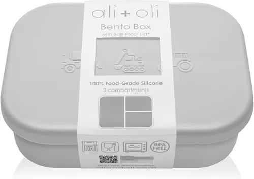 Miniatura 11 de Ali+Oli Caja de Bento de Silicona (Azul) Lonchera para Niños, Pequeños, Preescolares y Adultos Sin BPA y a Prueba de Derrames Ideal para Escuela