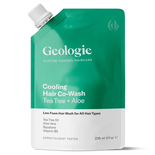 Geologie Cooling Hair Co-Wash | Limpiador de cabello, acondicionador, máscara y suero 4 en 1, aceite de árbol de té, aloe vera, escualano y fórmula