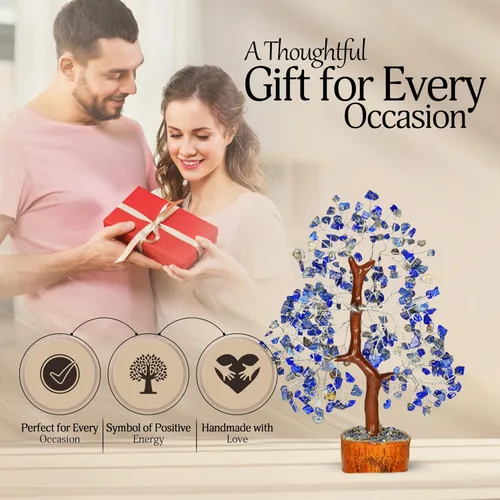 Miniatura 7 de YATSKIA Cristal de lapislázuli, árbol de cristal, decoración de Feng Shui, árbol de la vida, accesorios de meditación, decoraciones de escritorio