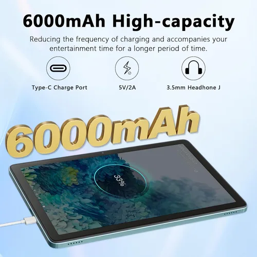 Miniatura 5 de Raemond Tablet Android 15 de 10 pulgadas, 24 GB de RAM+128 GB de ROM/1 TB expandible, CPU octa-core de 1.8 GHz, pantalla HD IPS de 1280 x 800, WiFi