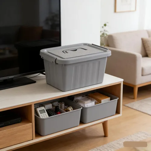 Miniatura 4 de Caja de almacenamiento transparente de 6.5 cuartos de galón con asa, paquete de 4 recipientes de plástico con tapa