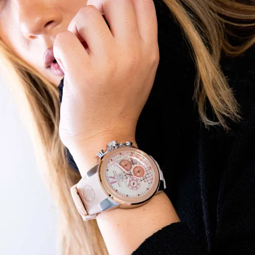 Miniatura 6 de MULCO Silicone Lady Watch for Women with Quartz Analog Multifunctional Movement, Crystal Accents, Rose Gold Accents with Stainless Steel Case
