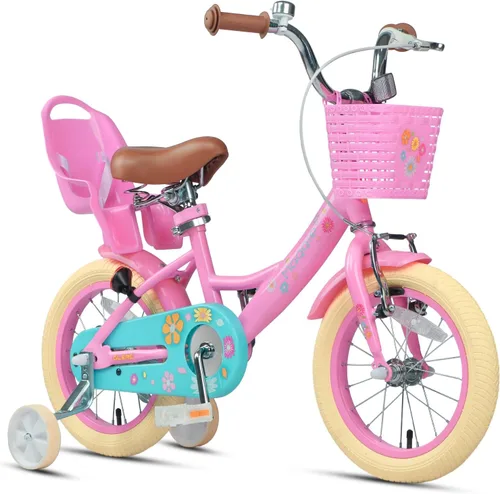 Miniatura 11 de Glerc Maggie Girls Bike, 12-20 Inch Kids Bike for 2-13 Years Old Children, Princess Style Kids Bicycle with Doll-Seat & Basket & Training Wheels