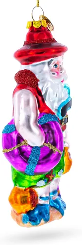 Miniatura 2 de Adorno navideño de cristal de Papá Noel en la playa