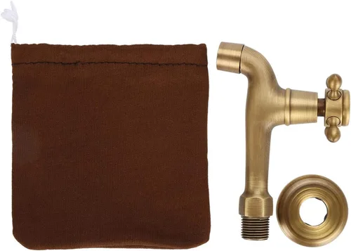 Miniatura 7 de Europeo montado en la pared vintage G1/2 "grifo de latón sólido solo cinta de agua fría para fregadero de cocina fregona piscina (L)