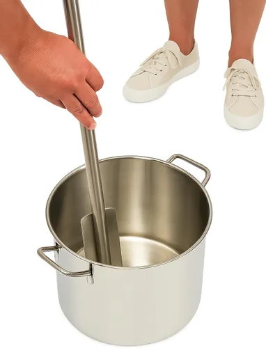 Miniatura 9 de Quality Industries - Paleta mezcladora de acero inoxidable de 48 pulgadas, herramienta de agitación comercial resistente para ollas grandes