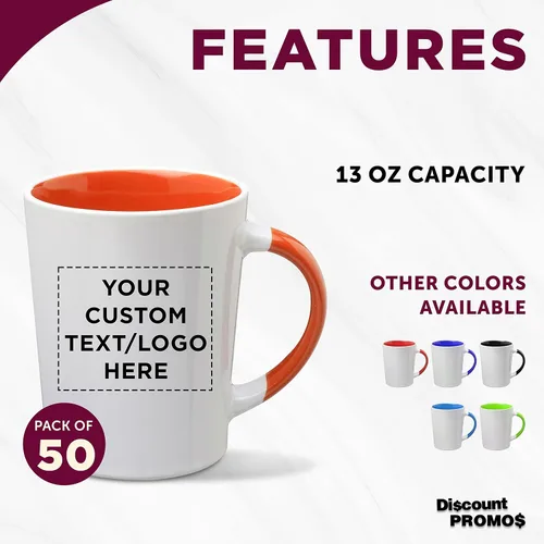Miniatura 2 de Albany - Juego de 50 tazas de café con leche de cerámica personalizadas, 13 onzas, paquete personalizado a granel, perfectas para café, té, expreso