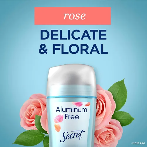 Miniatura 8 de Desodorante Secret sin aluminio para mujeres, protección contra olores de 48 horas, libre de parabenos, colorantes, talco y bicarbonato de sodio