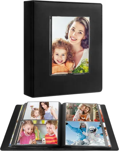 Miniatura 9 de Álbum de fotos de 272 bolsillos de 5 x 7 pulgadas con capacidad para 272 fotos, álbum de fotos de 5 x 7 pulgadas, cubierta de cuero de gran