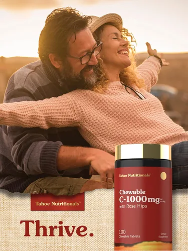 Miniatura 6 de Carlyle Masticables de vitamina C 1000 mg 100 tabletas Sabor naranja natural Suplemento vegetariano, sin OMG y sin gluten Tahoe