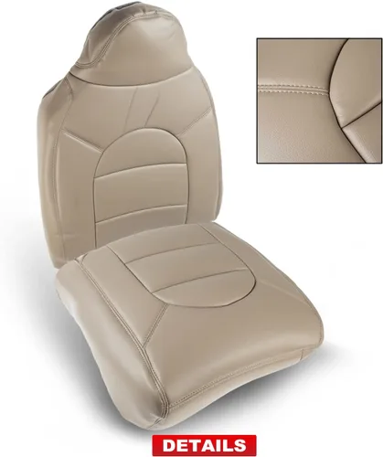 Miniatura 5 de A-Premium Funda de asiento de color marrón pergamino mediano compatible con Ford F-250/F-350/F-450/F-550 Super Duty Lariat 2000-2001 lado delantero