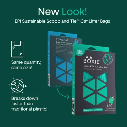 Miniatura 4 de Boxie - Bolsas de basura sostenibles para mascotas, 120 unidades, a prueba de fugas, asas fáciles de atar, ecológicas, control de olores, tecnología
