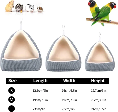 Miniatura 2 de Casa de pájaros y cama para pájaros cálida de invierno para jaula con hamaca colgante y tienda de campaña de felpa suave, nido para dormir escondido