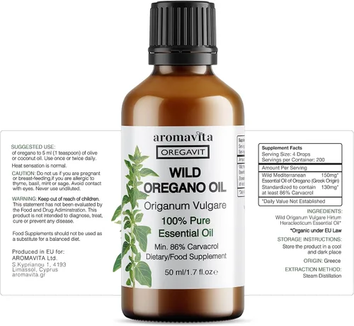 Miniatura 2 de Oregavit Aceite de orégano griego salvaje 100% puro, 100% puro sin diluir, 86-90% Carvacrol, alta potencia, apoyo inmunológico, a base de plantas