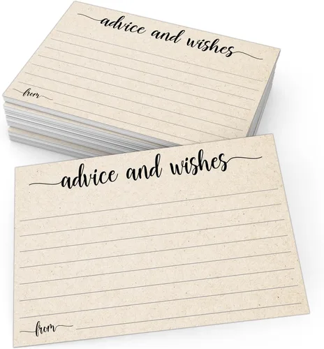 321Done Tarjetas de consejos y deseos (50 tarjetas) de 4 x 6 pulgadas en blanco para bodas, novias, señores y señores, jubilación, baby shower,