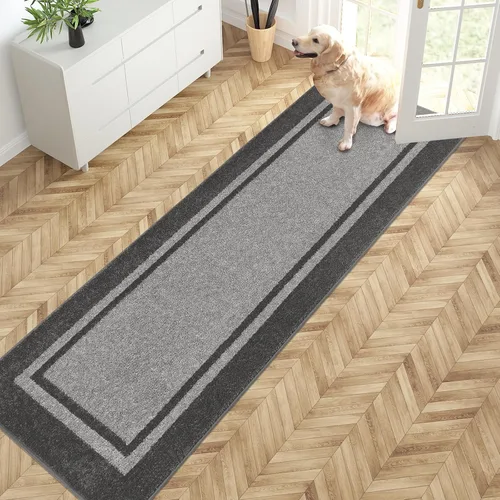 Miniatura 28 de PURRUGS Tapete para puerta con atrapamiento de suciedad, 20 x 32 pulgadas, antideslizante, lavable a máquina, tapete de entrada, tapete para puerta
