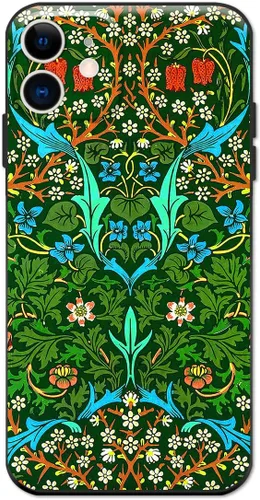 Miniatura 20 de Berkin Arts Funda de silicona compatible con iPhone 12 con protector de pantalla de flores ornamentales intrincadas rosas