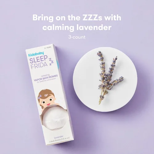 Miniatura 2 de Frida Baby Bombas de baño naturales para dormir, bombas de baño de aceite esencial de lavanda para la hora de acostarse, bombas de ducha relajantes