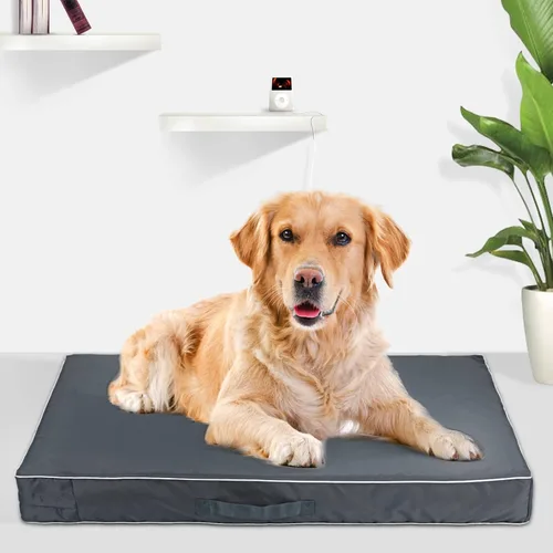 Miniatura 5 de Chinchilla Funda Impermeable para Cama de Perro Pesada Lavable, con Apertura de Cremallera Rellenable Funda Universal de Repuesto para Cama de Gris