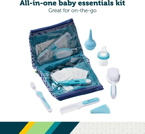 Miniatura 2 de Kit de cuidado y aseo Deluxe Safety 1st para bebé, Azul Ártico, Esenciales para bebé recién nacido, Talla única, 25 piezas