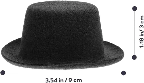 Miniatura 2 de Sombreros de muñeco de nieve para manualidades, 6 mini topsombreros, 3.54 x 1.18 pulgadas, sombreros de tela en miniatura de Navidad, accesorios