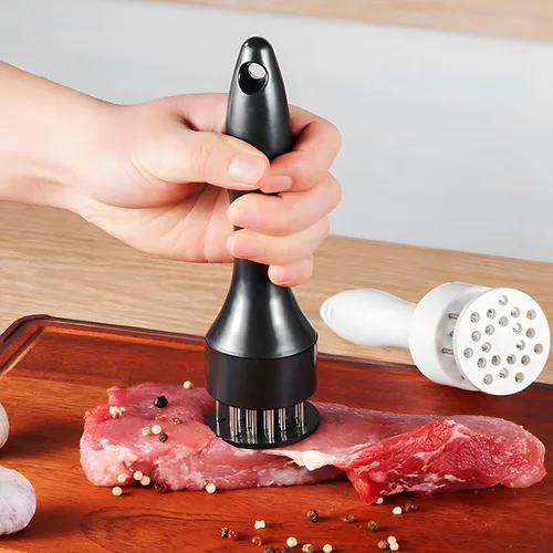 Miniatura 6 de Cuchillas de aguja de acero inoxidable herramienta ablandadora de carne con utensilios de cocina ultra afilados de profesión jacquard para ablandar