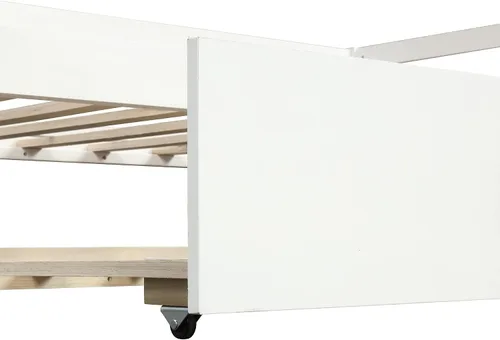 Miniatura 7 de Harper & Bright Designs Sofá cama convertible de tamaño individual con nido, juego de marco de metal que ahorra espacio en acabado blanco nítido