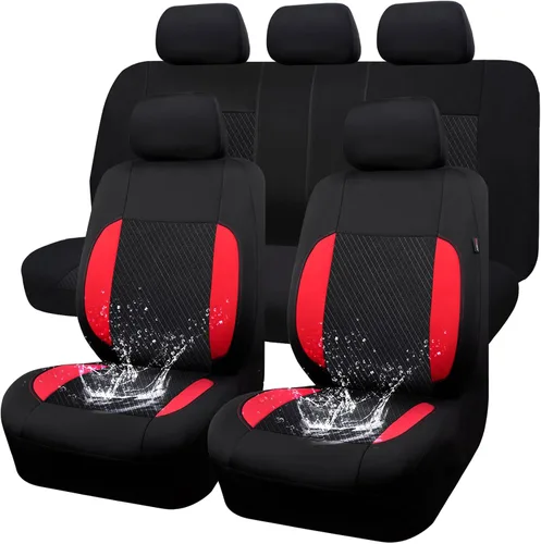 Miniatura 11 de CAR-GRAND Fundas para los dos asientos delanteros del auto, de ajuste universal, deportivas, impermeables de neopreno, con respaldo alto