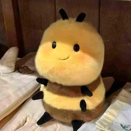 Miniatura 2 de Peluche de abeja realista de 8 pulgadas, lindo animal de peluche de abeja salvaje, ultra suave, regalos Kawaii para niños y adultos, amarillo