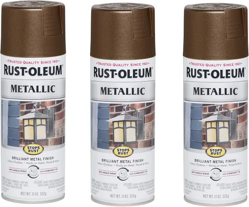 Miniatura 18 de Rust-Oleum 313142 Stops Rust Pintura en Aerosol Metálica, 11 onzas, Bronce Champán