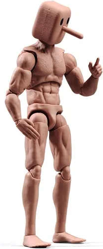 Fremego Figura de acción masculina a escala 1/12, figura muscular súper flexible y fuerte de 6 pulgadas, cabeza cuadrada, figura de acción en