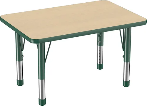 Miniatura 11 de FDP - Mesa rectangular para actividades escolares y aulas (24 x 36 pulgadas), patas gruesas para niños pequeños, altura ajustable de 15 a 24