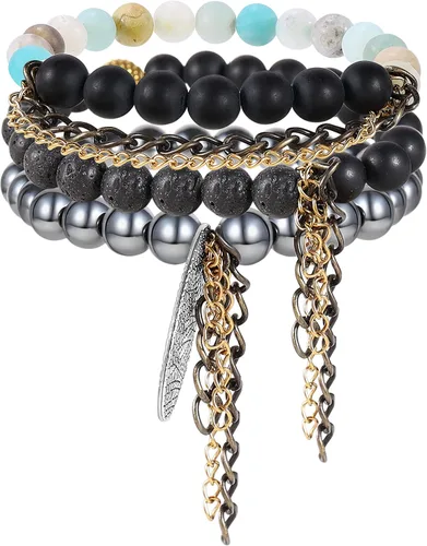 Pulseras de piedra de lava natural de 0.315in para hombres, difusor de aceites esenciales de cristal curativo, pulsera de chakras, yoga, energía,
