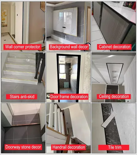 Miniatura 8 de GTPBAO Transición de umbral de alfombra y piso, tiras de aluminio para borde de escalera, umbral plano de sillín, extra estrecho 0.591 in