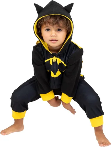 Miniatura 2 de DC Comics Justice League Superman Batman Flash Zip Up Pijama Cosplay Enterizo Niño a Niño Grande