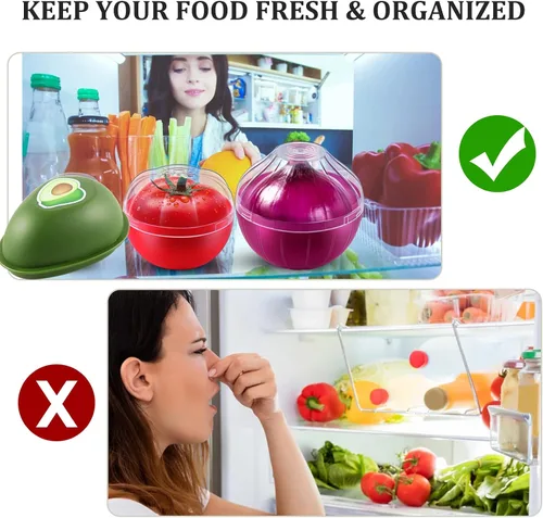 Miniatura 4 de Contenedores para almacenamiento de aguacate, organizador reutilizable para refrigerador, organizador individual para mantener el aguacate fresco