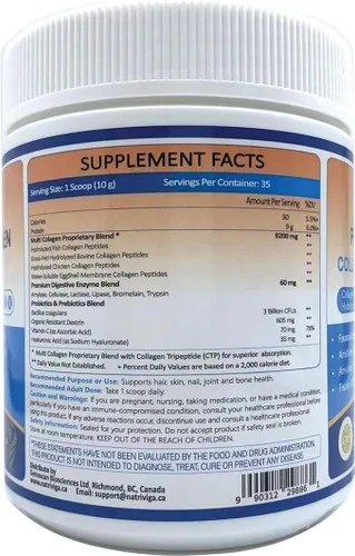 Miniatura 9 de Polvo de péptidos de colágeno múltiple - Tipo I, II, III, V, X - Péptidos de colágeno hidrolizados con vitamina C ácido hialurónico, apoya la piel