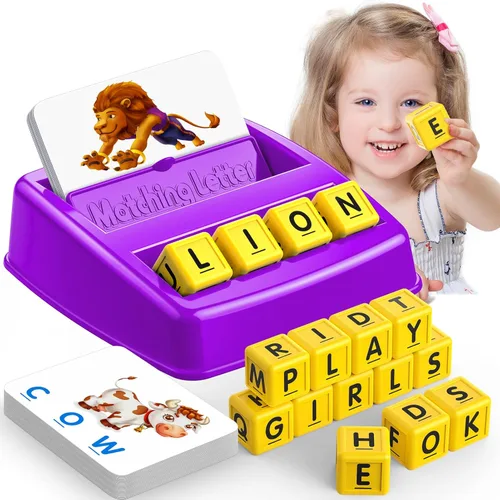 Juegos Educativos para Niños de 3-8 Años, Juego de Emparejar Letras para Niños, Juguetes para Niños y Niñas de 3-8 Años, Regalos de Cumpleaños para