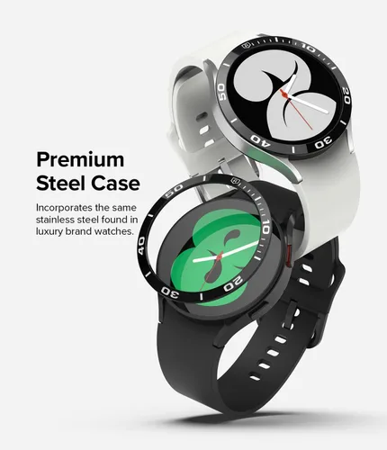 Miniatura 3 de Ringke Bisel Styling Compatible con Samsung Galaxy Watch 5 1.575 in y Galaxy Watch 4 (1.575 in) Marco Adhesivo Anillo Cubierta Anti arañazos