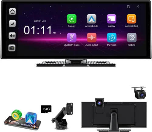 Pantalla táctil de 60 fps totalmente laminada de 11 pulgadas, pantalla de reproducción inalámbrica Accfly para Apple Carplay y Android Auto,