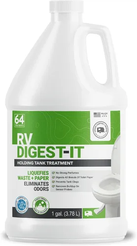 Miniatura 9 de Unique RV Digest-It+, tratamiento de inodoro extra fuerte para autocaravana, licua, desechos y todas las marcas de papel higiénico, eliminador